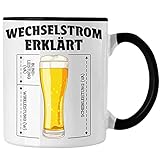 Trendation - Elektriker Geschenke für Männer Tasse Geschenk Elektriker Elektroniker Geschenkidee Sprüche (Schwarz)