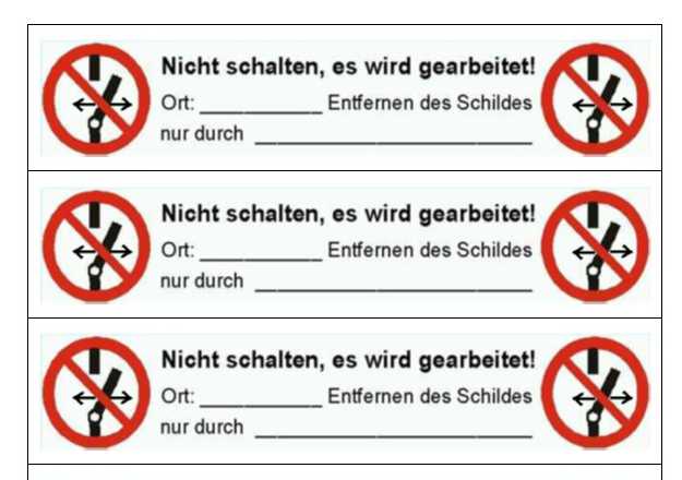 Gegen Wiedereinschalten sichern